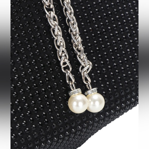 Black Rhinstone sling cum potli bag - Picture 13 of 17